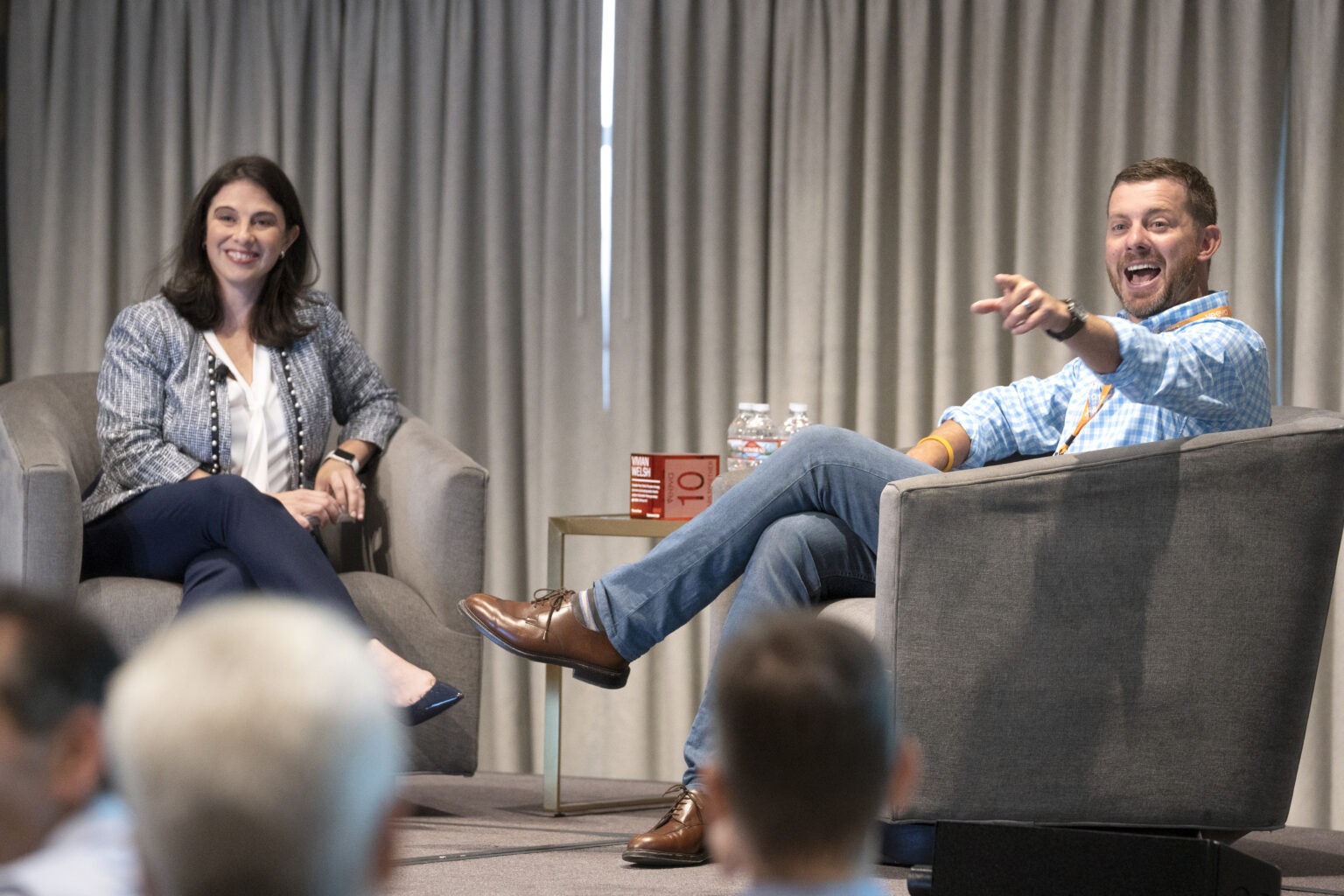 Vivian Welsh of Veeva Systems interviewing her executive at a worldwide Veeva Systems conference in Portland, Oregon. Captured during a live corporate session, highlighting authentic connection, leadership, and innovation in global enterprise culture.Veeva Systems conference photography, corporate event photographer, worldwide event photographer, Portland Oregon corporate photography, executive leadership photography, professional conference photographer, David Scarola Photography, keynote speaker photography, business event photojournalism, global brand event documentation, best corporate photographer USA, master event photographer Florida, worldwide business events photography, enterprise brand storytelling, Palm Beach professional photographer.