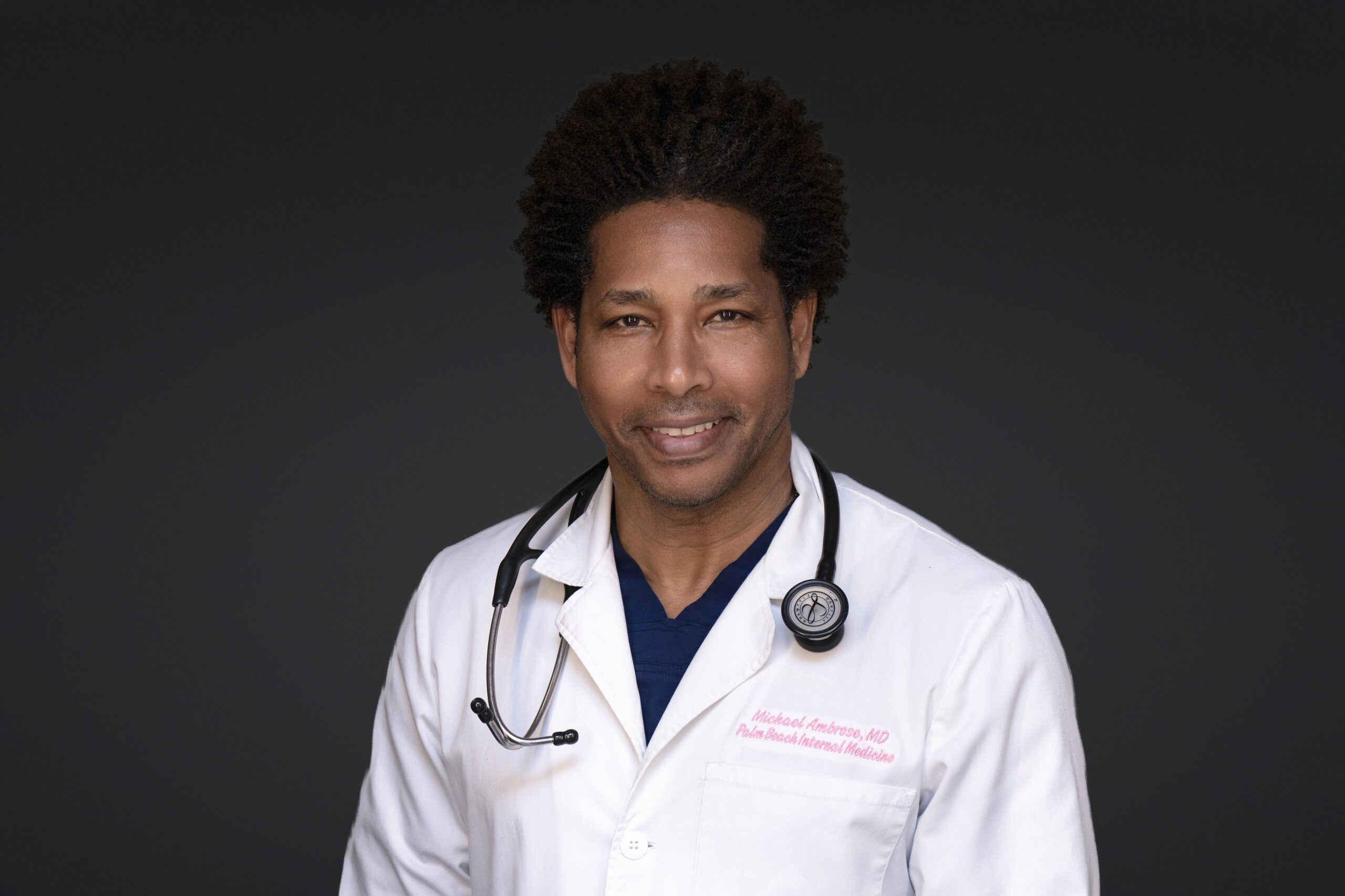 Professional portrait of Dr. Michael Ambrose, internal medicine physician at Palm Beach Internal Medicine, photographed in studio for medical practice marketing and professional branding.Dr. Michael Ambrose, Palm Beach Internal Medicine, professional physician portrait, medical headshot, healthcare marketing photography, doctor portrait Palm Beach, professional medical photography Florida, corporate headshot photographer, South Florida medical branding, hospital and clinic photography, healthcare marketing content, Miami medical photography, Palm Beach doctor headshots, David Scarola Photography, medical professional portrait photographer.