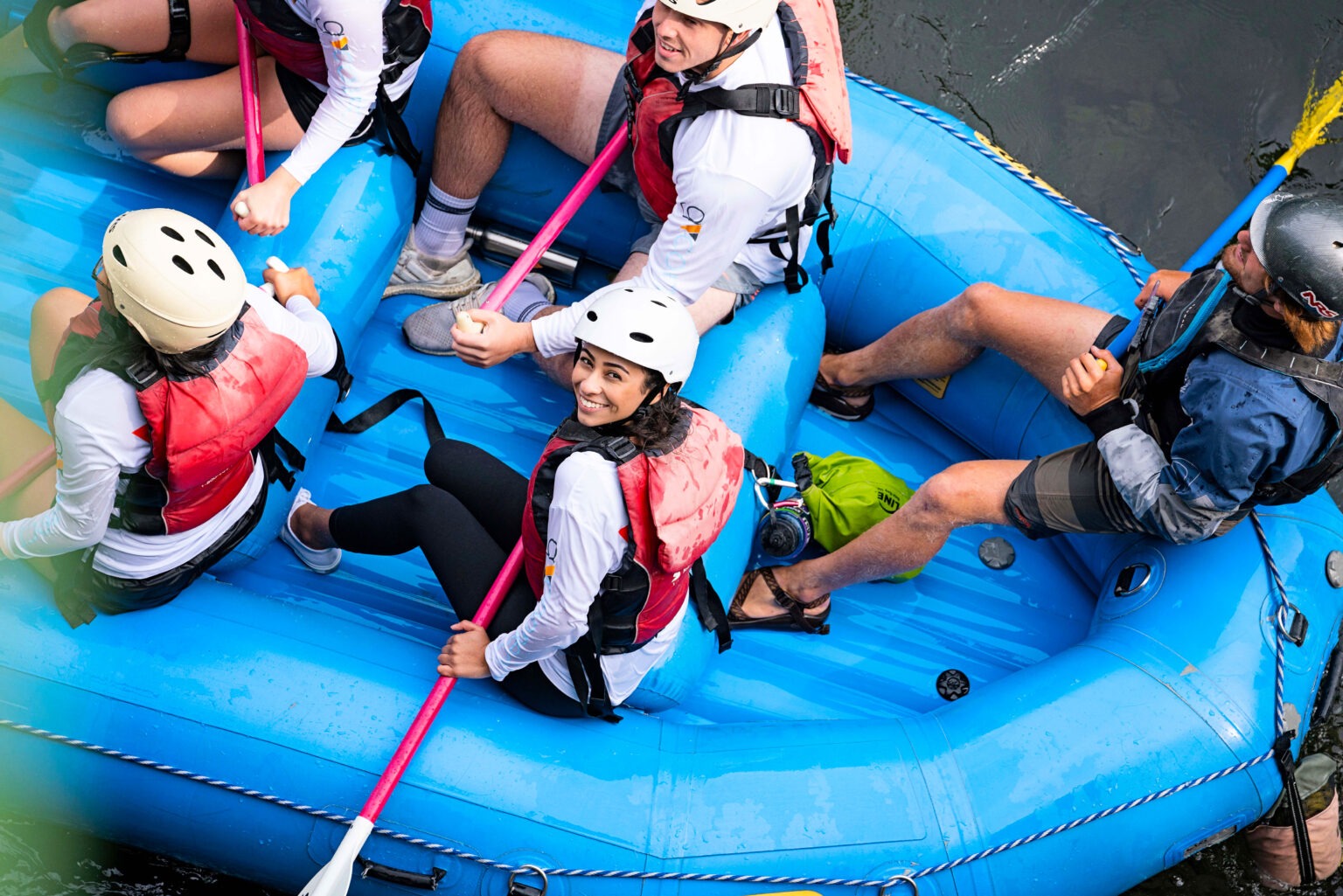 Team members from Veeva Systems paddle through the whitewater rapids near Portland, Oregon, during a global company conference, captured by David Scarola Photography, a worldwide corporate and adventure event photographer.Team members from Veeva Systems paddle through the whitewater rapids near Portland, Oregon, during a global company conference, captured by David Scarola Photography, a worldwide corporate and adventure event photographer.