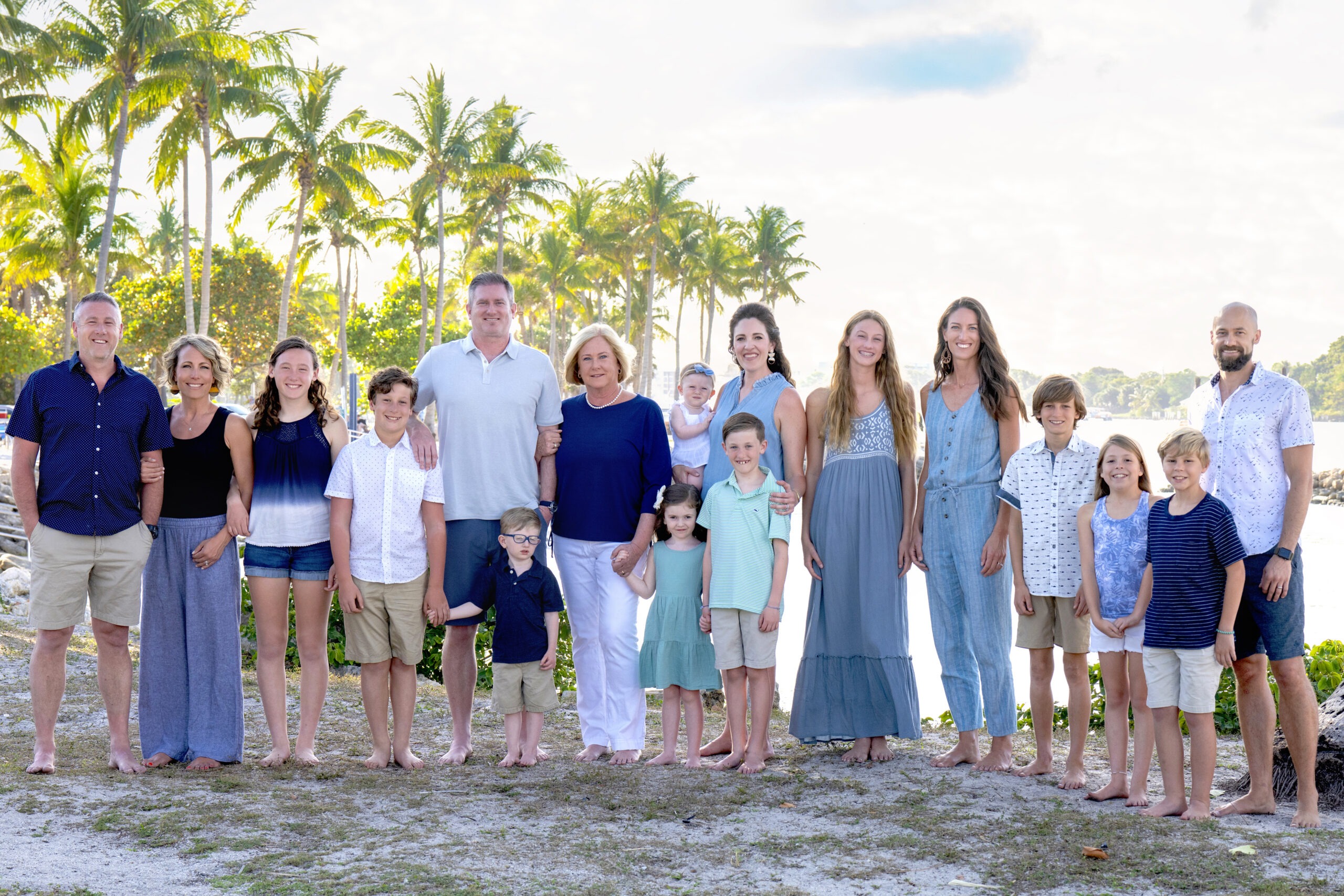 The gorgeous and well loved Dubois Park in Jupiter, Florida is where this large family gathered for their family photo shoot with esteemed portrait artist and talented professional photographer, David Scarola.
